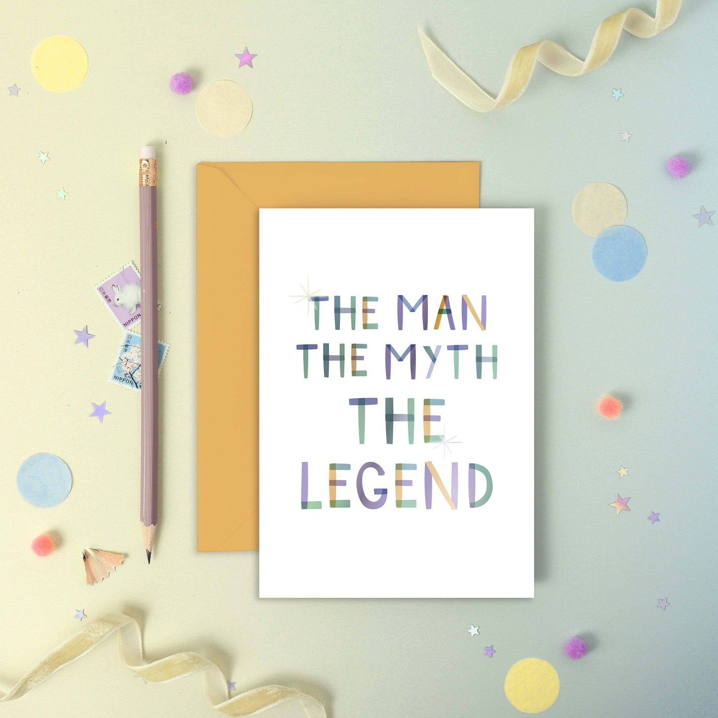 The Man Myth Legend. Birthday Father’s Day Foiled Card: Naked and Nested