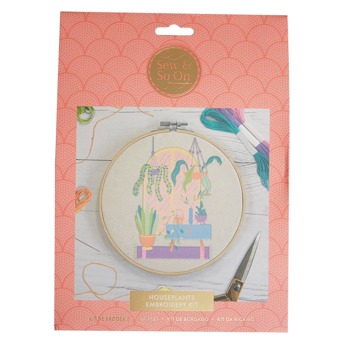 Sew & So On Embroidery Sewing Craft Kit Houseplants