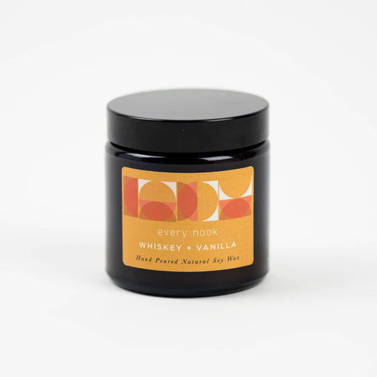 Every nook small scented soy candle: Whiskey + Vanilla