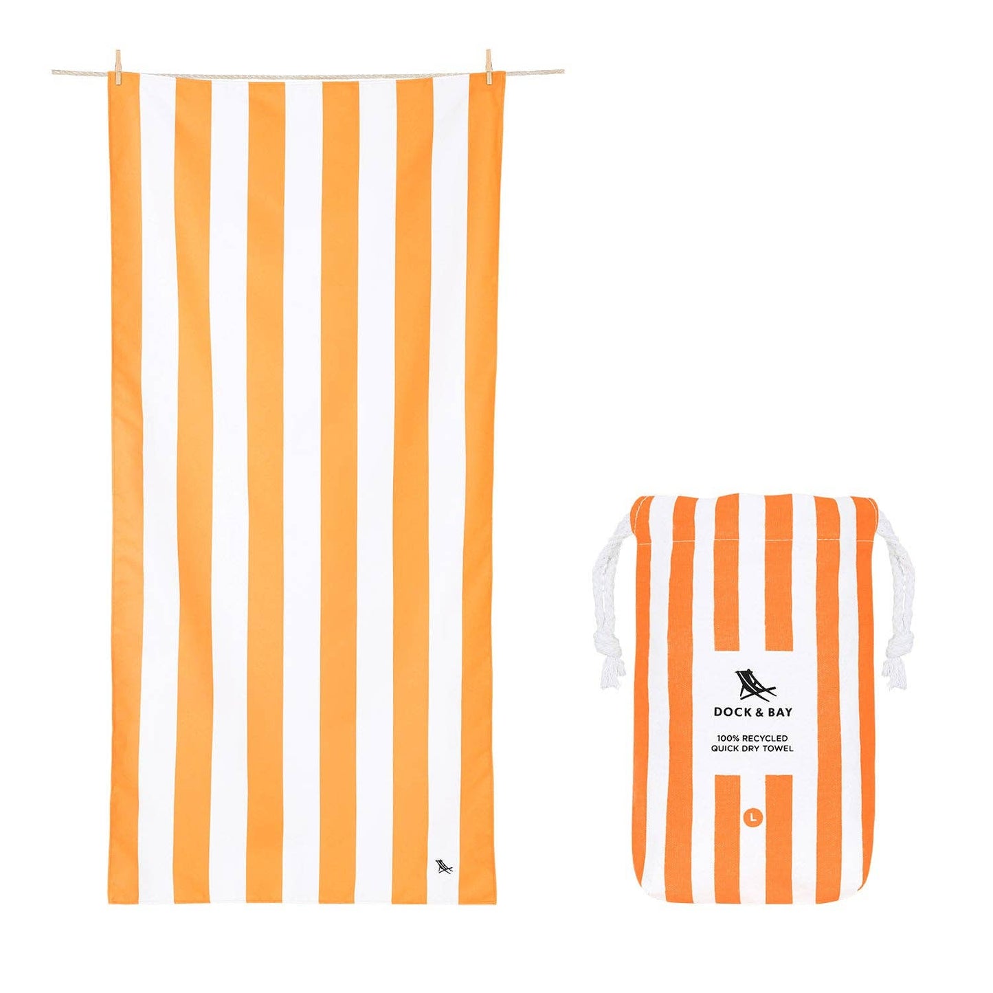 Dock & Bay Quick Dry Towels - Cabana - Ipanema Orange: Extra Large