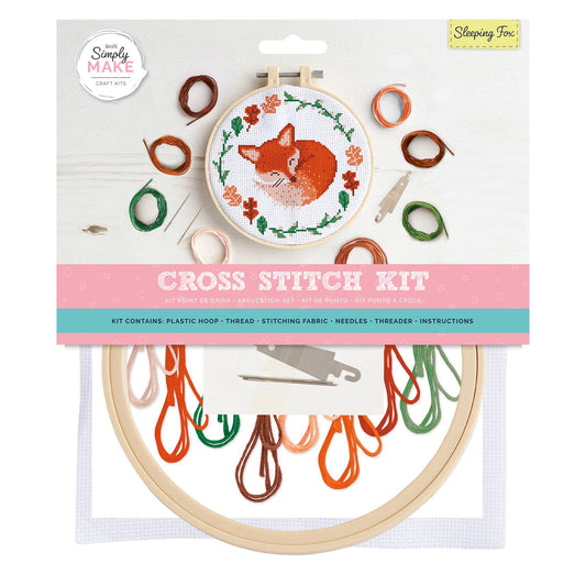 Simply Make Cross Stitch Kit - Sleeping Fox