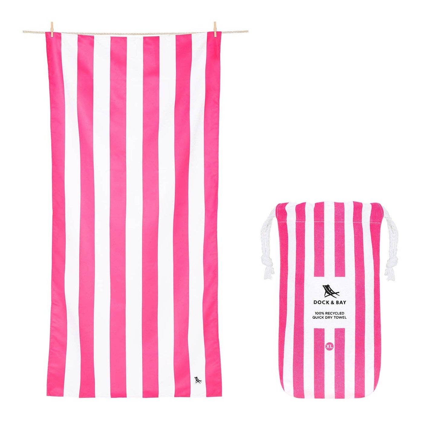 Dock & Bay Quick Dry Towels - Cabana - Phi Phi Pink: Extra Large