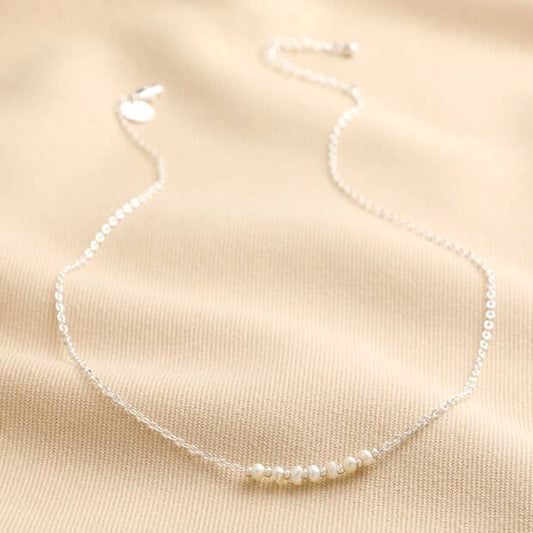 Freshwater Pearl Silver Chain Necklace