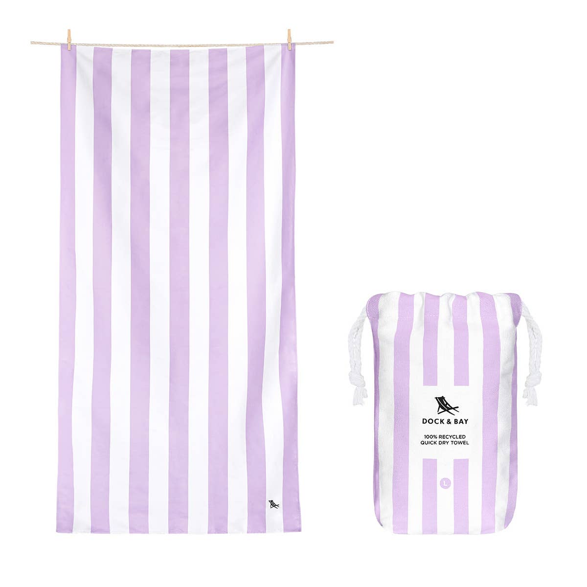 Dock & Bay Quick Dry Towels - Cabana - Lombok Lilac: Extra Large