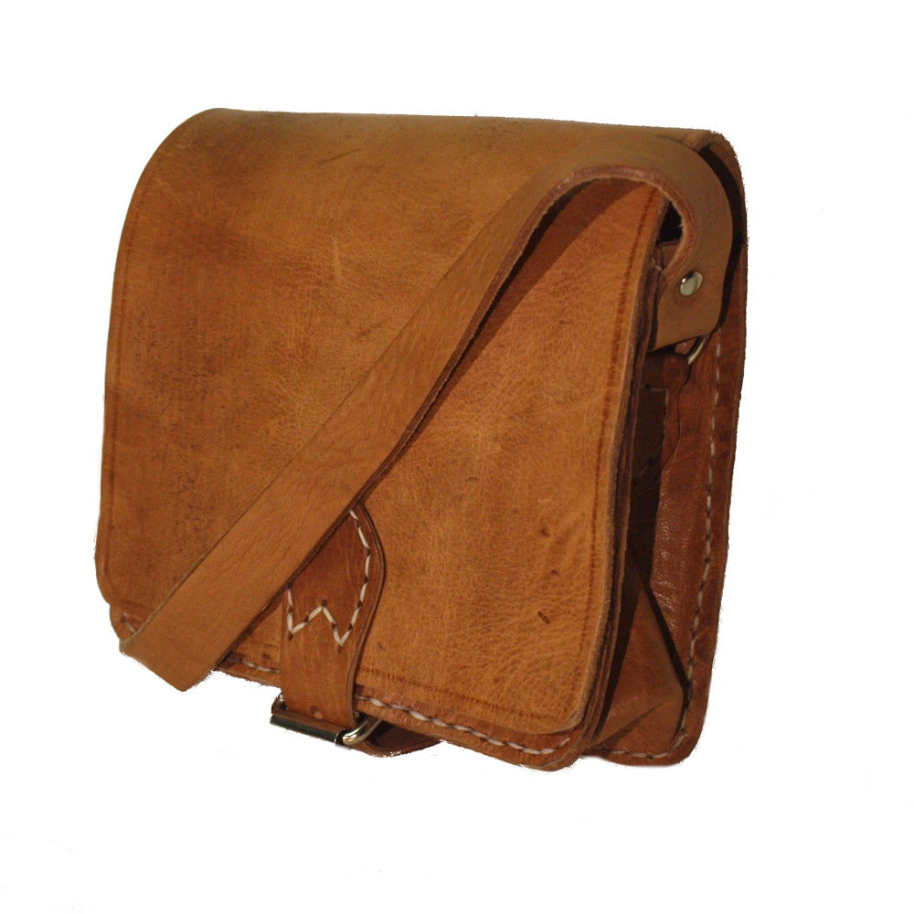 Berber Leather Square Cross Body Tan