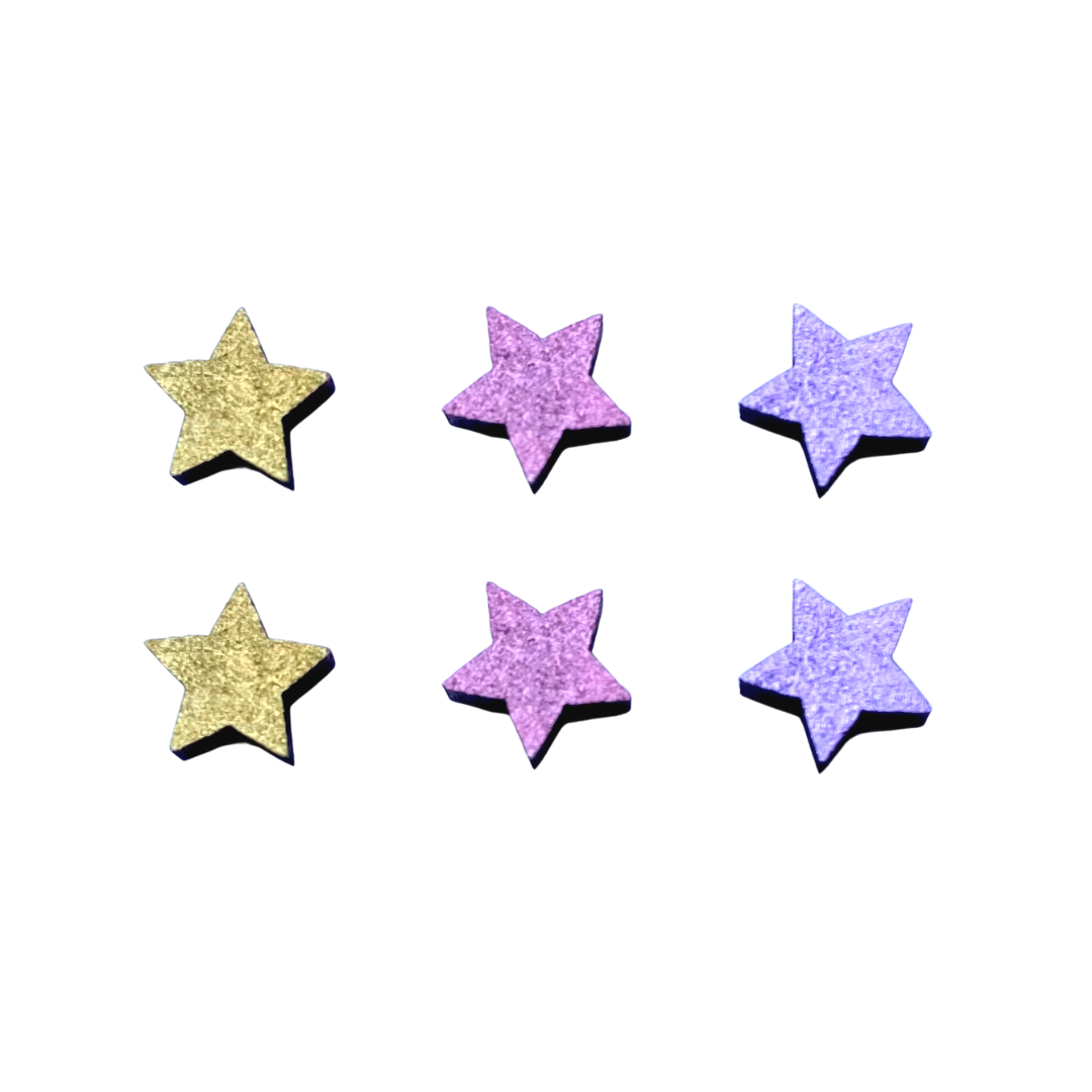 Handmade Lightweight Statement Gold Star Stud Earring Set