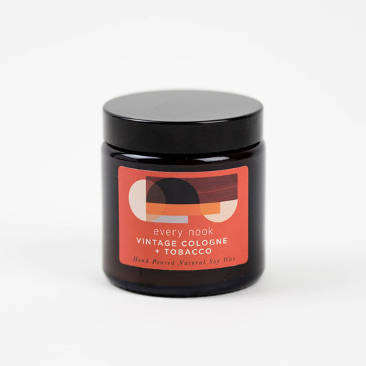 Every nook small scented soy candle: Vintage Cologne + Tobacco