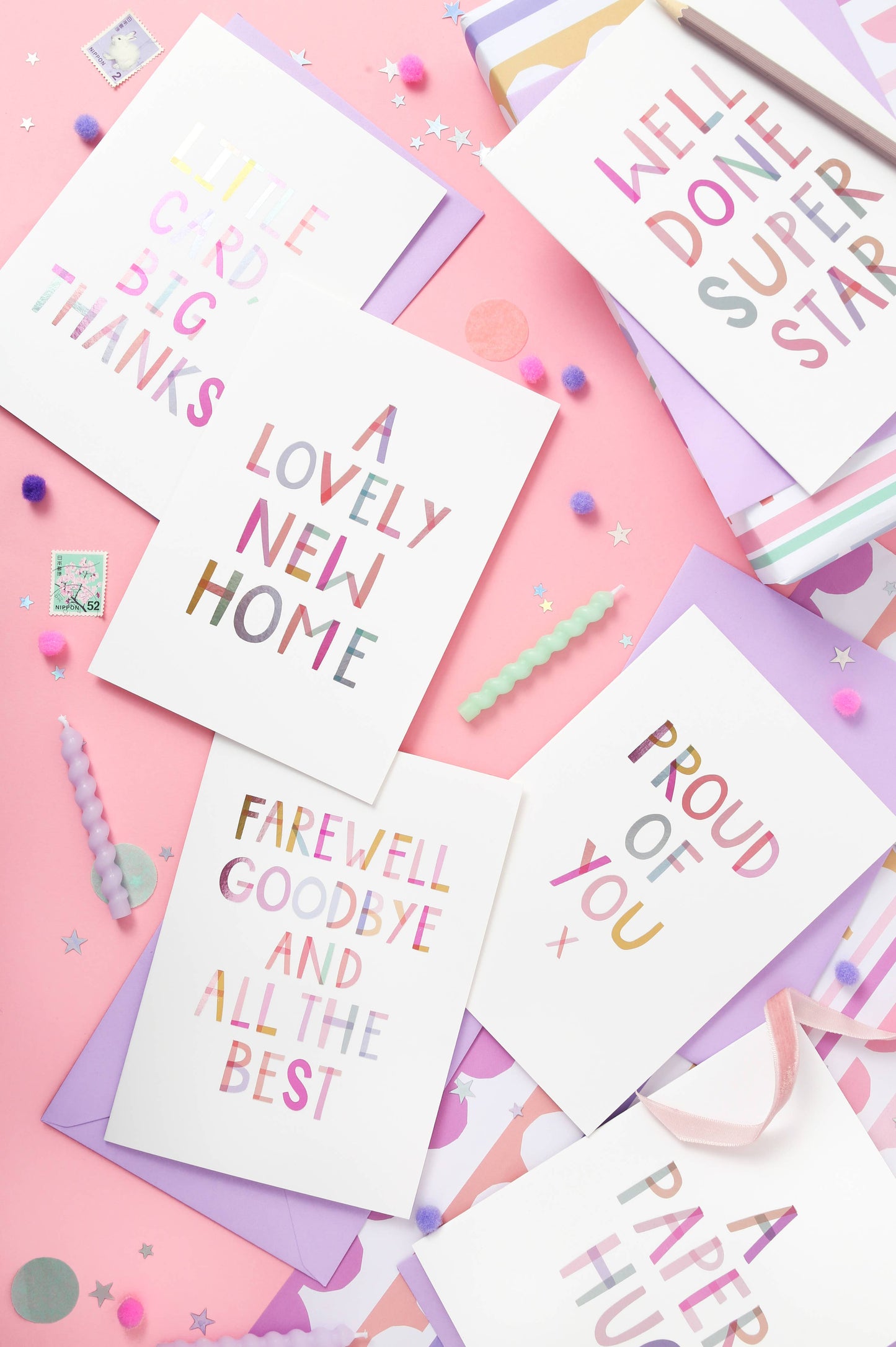 Lovely New Home  – Luxury Foiled Rainbow Greeting Card: Naked and Nested