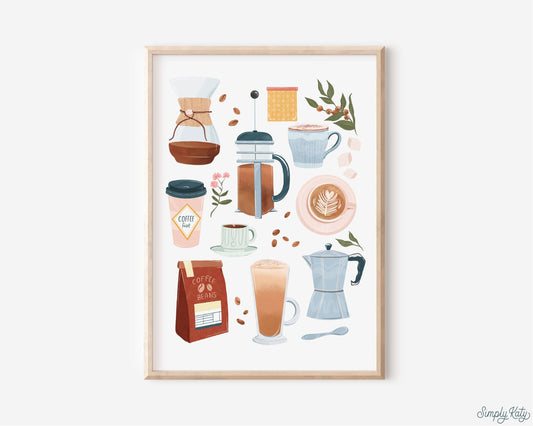 Coffee Essentials Print: A3