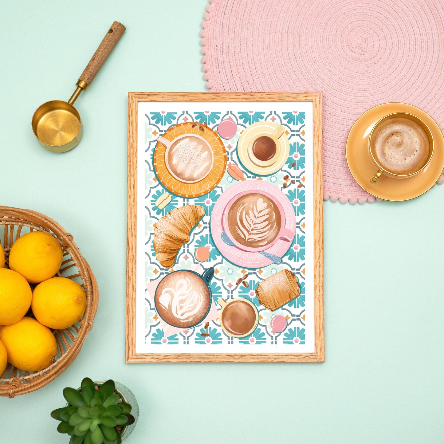 Coffee and Pastries Print: A3