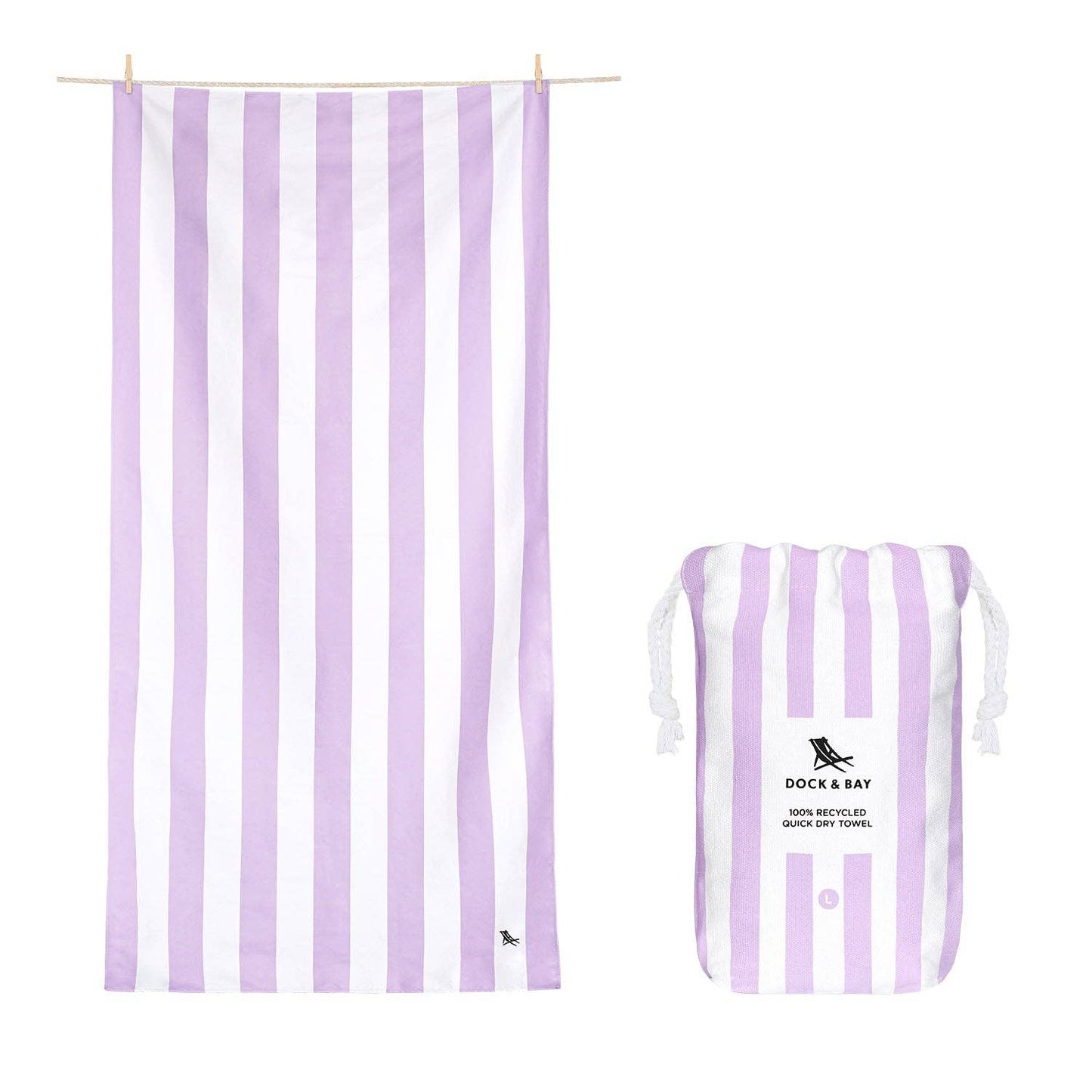 Dock & Bay Quick Dry Towels - Cabana - Lombok Lilac: Extra Large