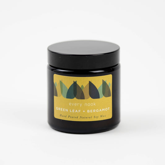 Every nook small scented soy candle: Green Leaf  Bergamot