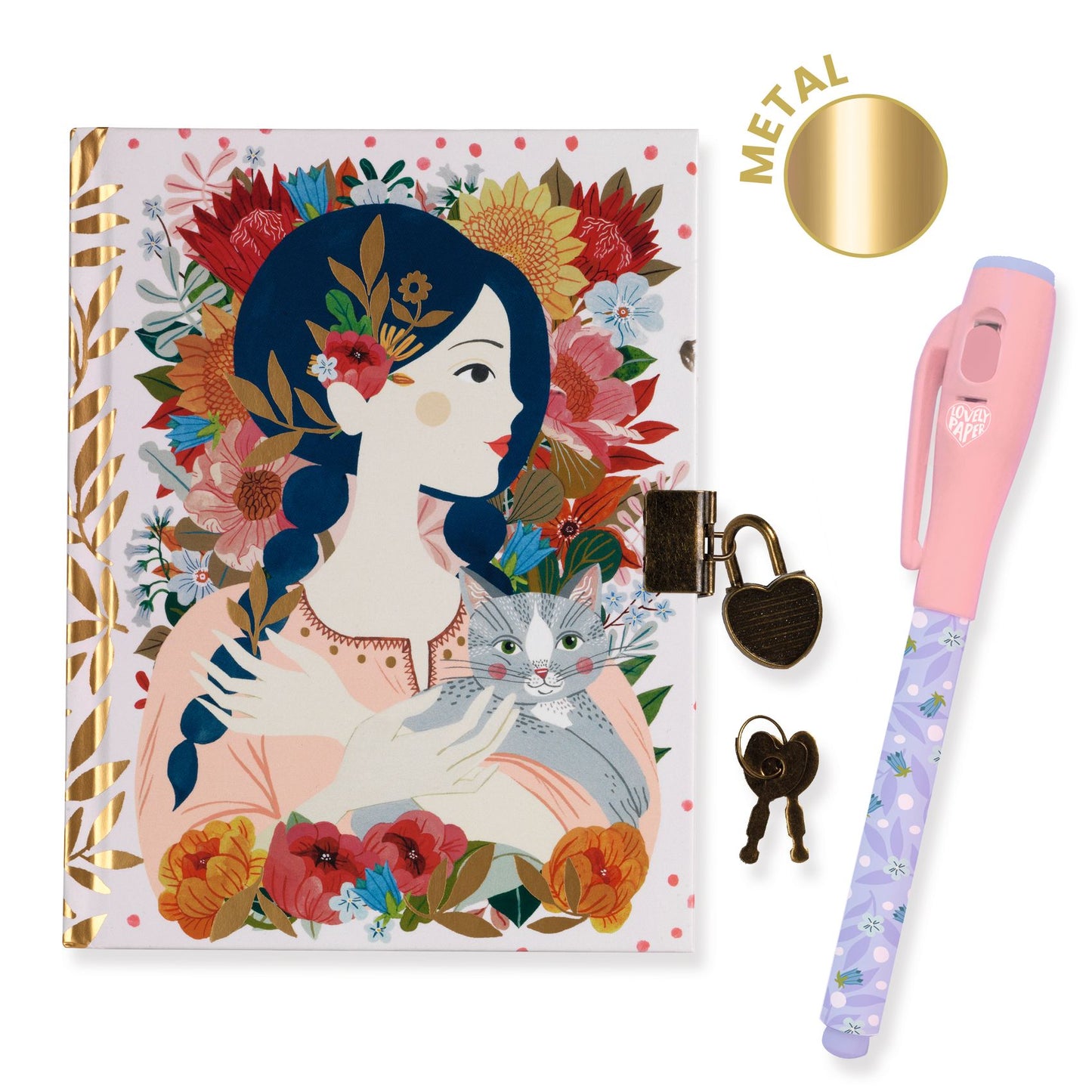 Djeco Secret Diary with Invisible Ink Pen - Floral