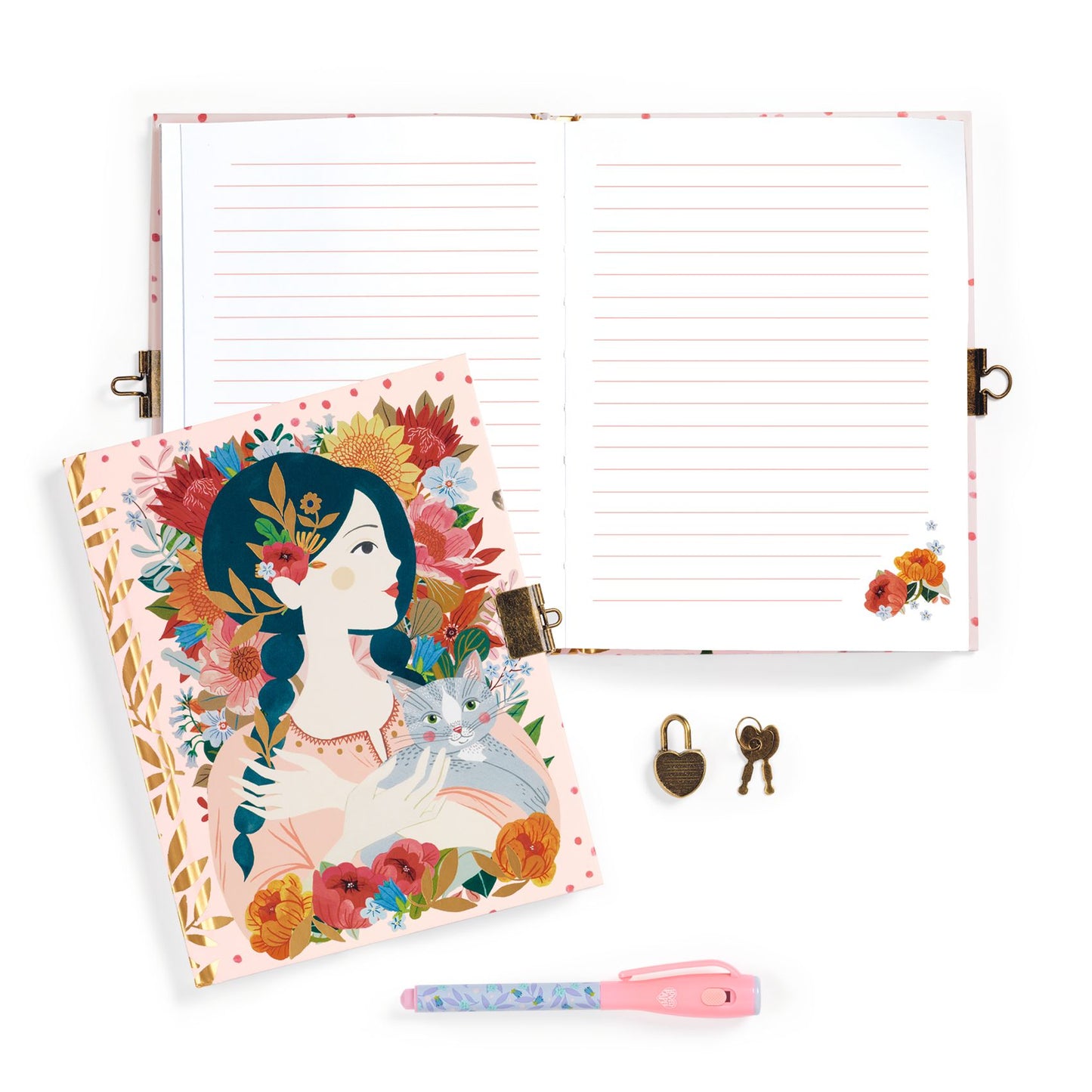 Djeco Secret Diary with Invisible Ink Pen - Floral