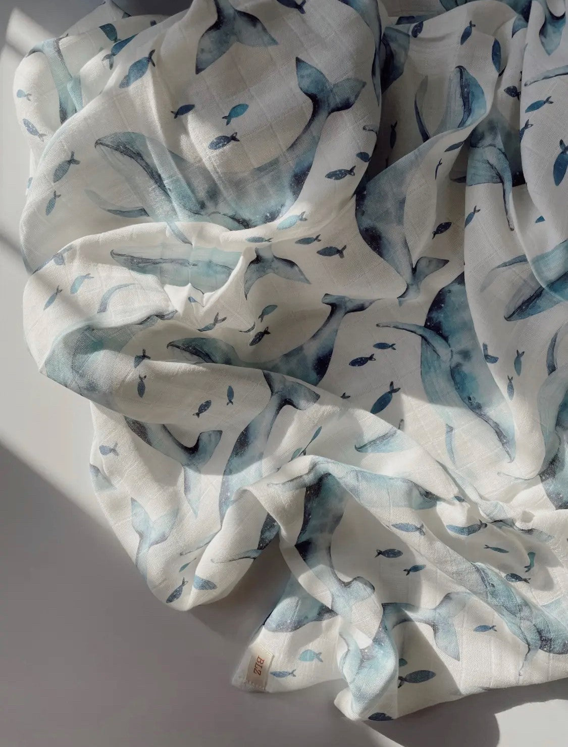 BLZ Co. Muslin Swaddle Whales