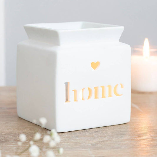 White Home Cut Out Oil Burner and Wax Warmer