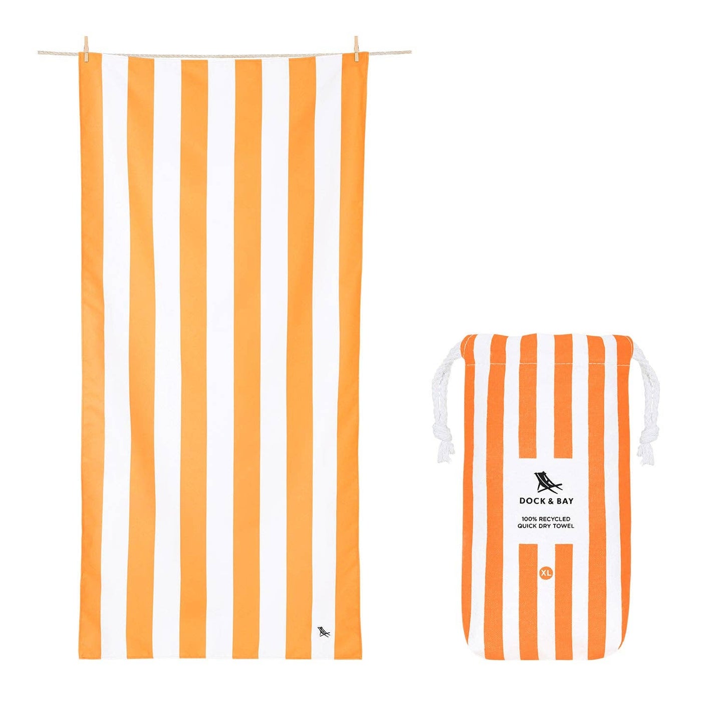 Dock & Bay Quick Dry Towels - Cabana - Ipanema Orange: Extra Large