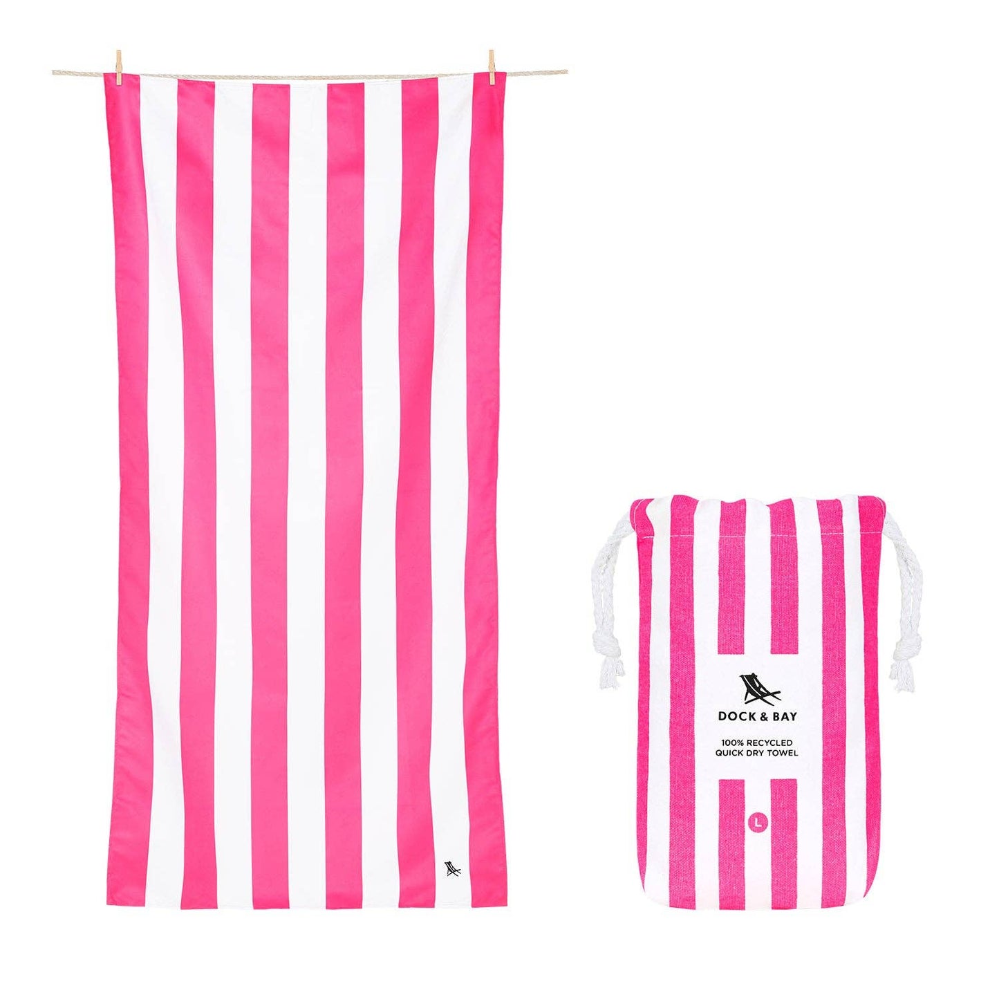 Dock & Bay Quick Dry Towels - Cabana - Phi Phi Pink: Extra Large