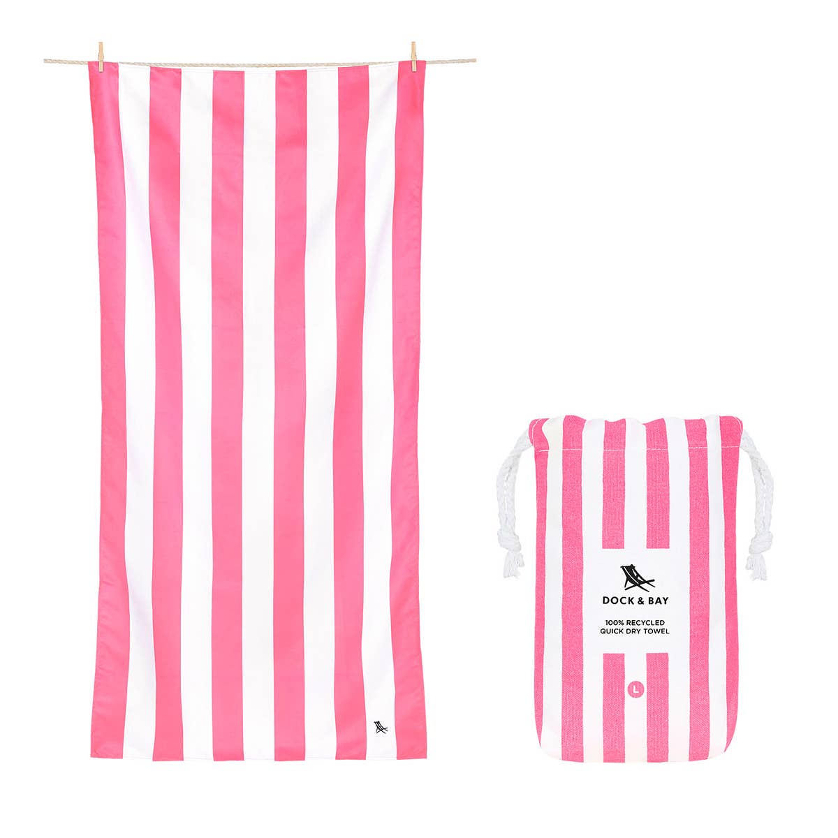 Dock & Bay Quick Dry Towels - Cabana - Phi Phi Pink: Extra Large