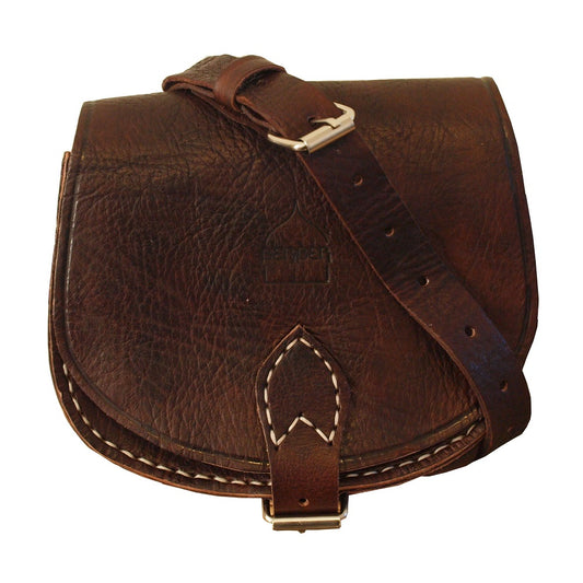 Berber Leather Half Moon Cross Body Dark Brown