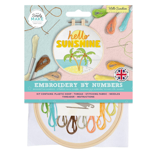 Simply Make Embroidery By Numbers Hello Sunshine Craft Kit