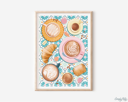 Coffee and Pastries Print: A3