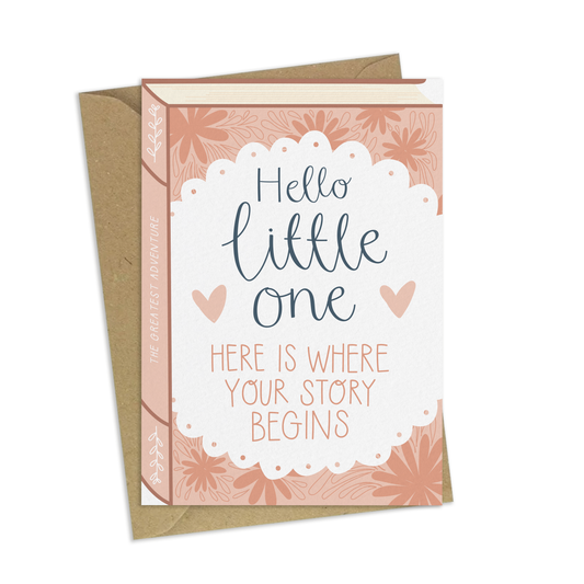 Hello Little One – Luxury Baby Book Greeting Card: Naked and Nested