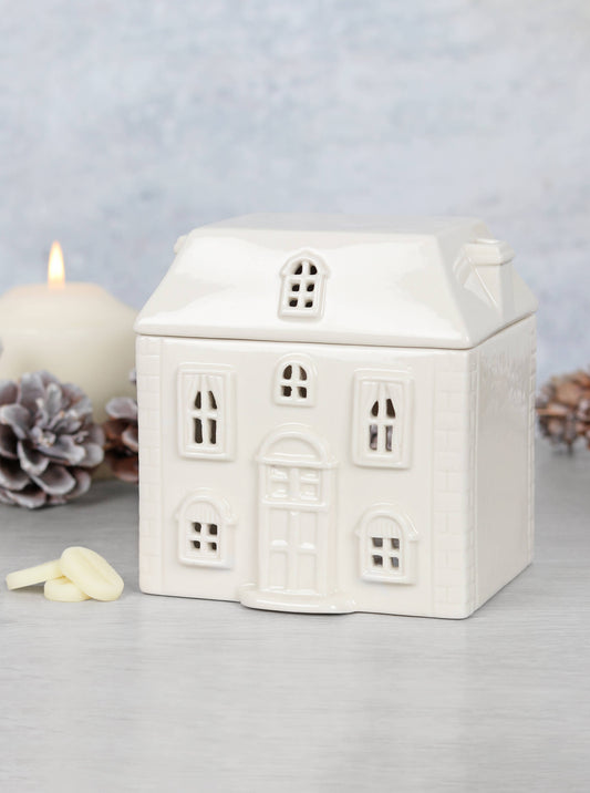 White Ceramic House Oil Burner