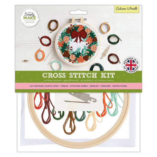 Simply Make Cross Stitch Kit - Autumn Wreath