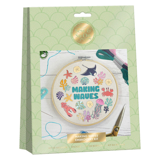 Sew & So On Embroidery Sewing Craft Stitch Kit Waves