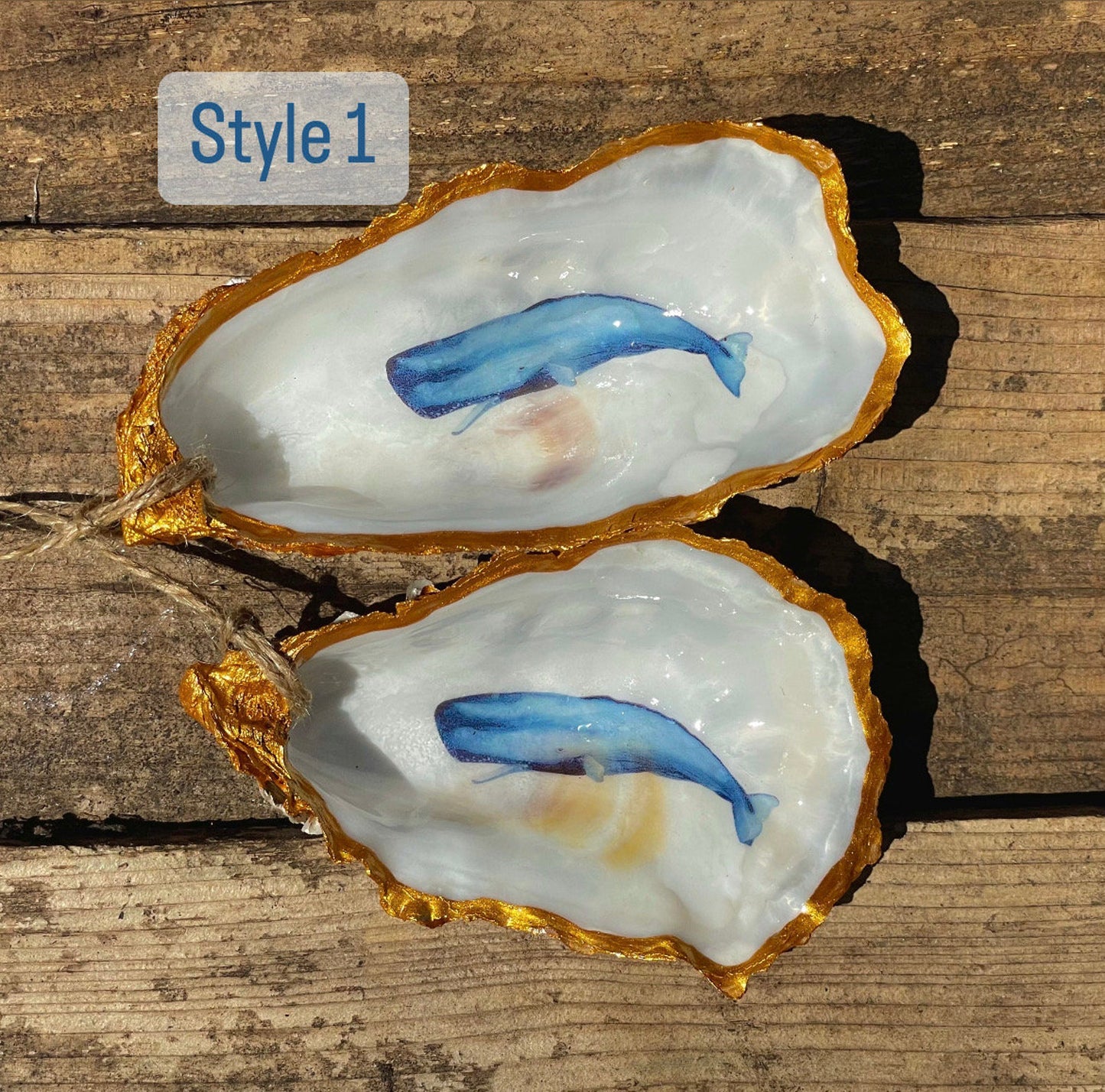 Oysters and Ink Decorated Oyster Shell