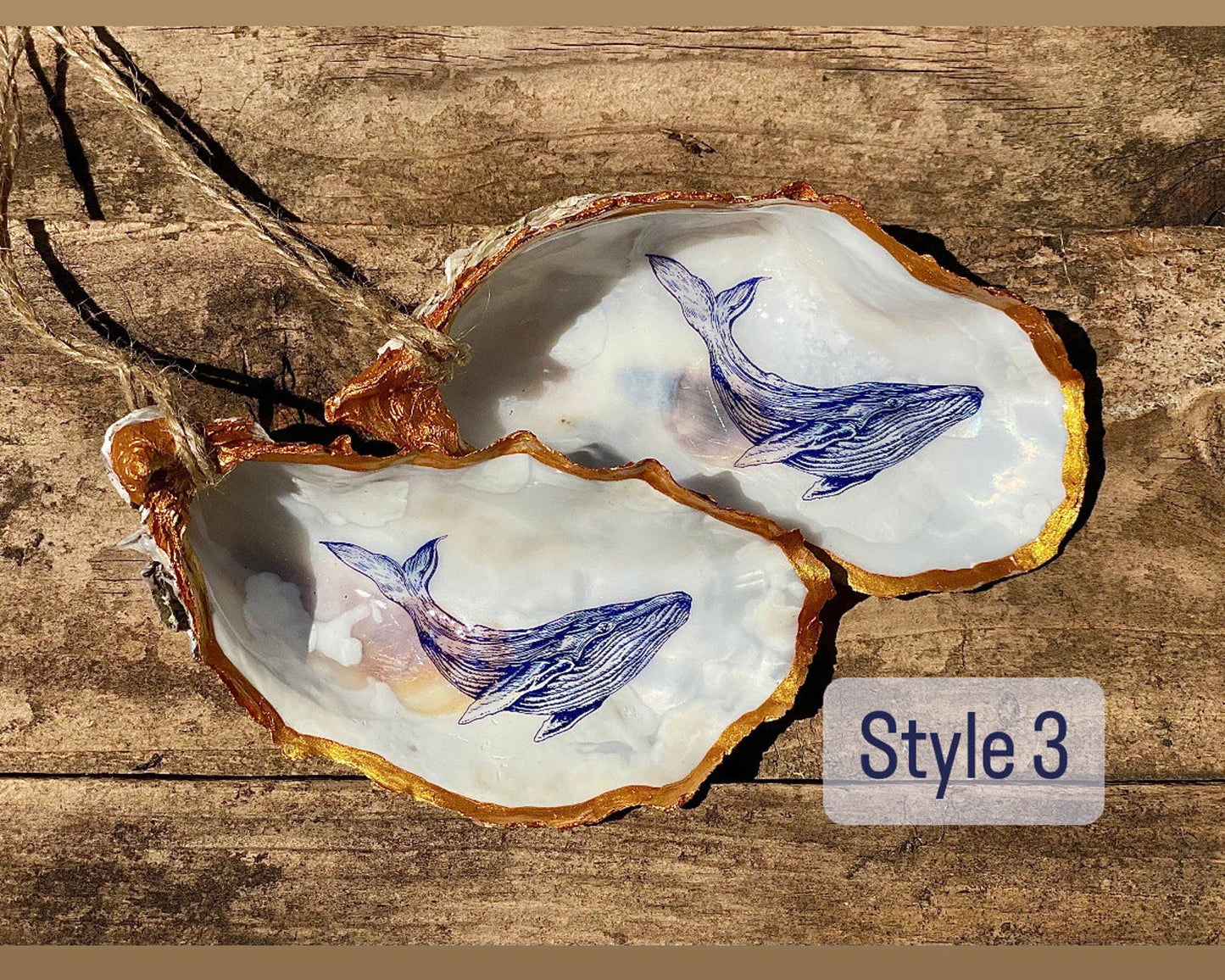 Oysters and Ink Decorated Oyster Shell