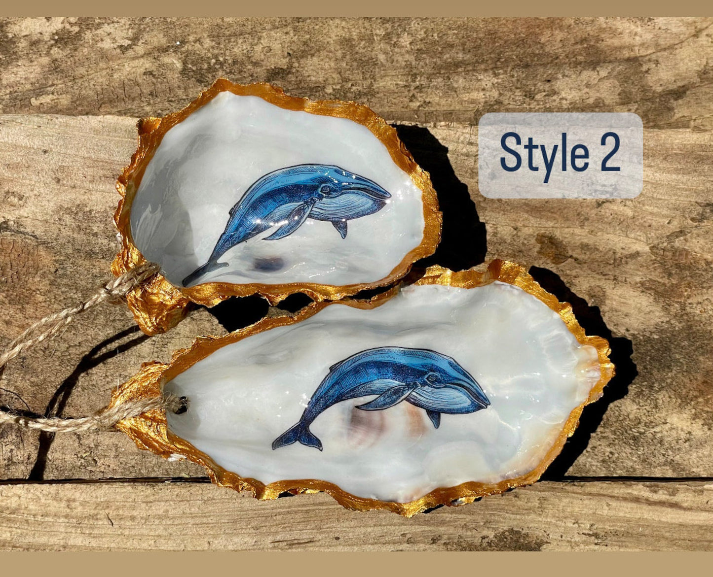 Oysters and Ink Decorated Oyster Shell