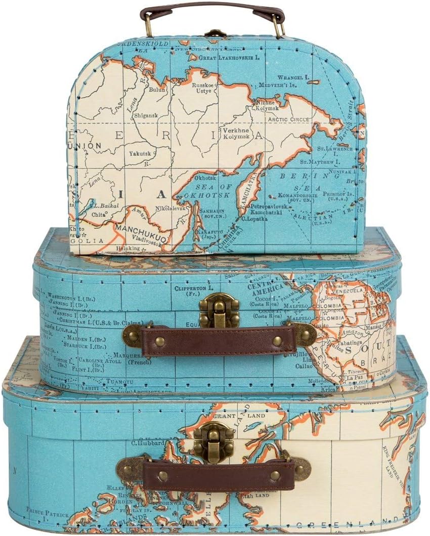 Sass and Belle Suitcases Set World Map